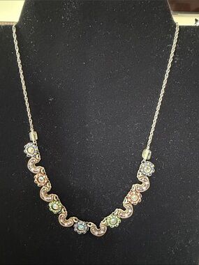 Ayala Bar Purple Green Orange Necklace in Iridescent Hues